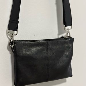 ASOS DESIGN leather multi gusset crossbody bag